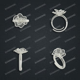 Jewelry set Filigree Ring White Wax Casting Resin 3D Printing Service CS61T-060wt-R