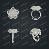 Jewelry set Filigree Ring White Wax Casting Resin 3D Printing Service CS61T-067wt-R