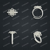 Jewelry set Filigree Ring White Wax Casting Resin 3D Printing Service CS61T-097wt-R