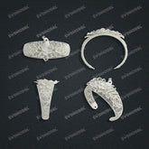 Jewelry set Filigree Bangle White Wax Casting Resin 3D Printing Service CS62T-001kr-G