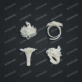 Jewelry set Filigree Ring White Wax Casting Resin 3D Printing Service CS62T-001ch-R