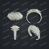 Jewelry set Filigree Bangle White Wax Casting Resin 3D Printing Service CS62T-002kr-G