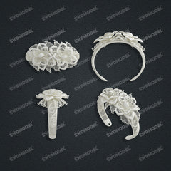 Jewelry set Filigree Bangle White Wax Casting Resin 3D Printing Service CS62T-002kr-G