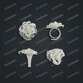 Jewelry set Filigree Ring White Wax Casting Resin 3D Printing Service CS62T-002ch-R