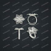 Jewelry set Filigree Ring White Wax Casting Resin 3D Printing Service CS62T-004ch-R