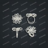 Jewelry set Filigree Ring White Wax Casting Resin 3D Printing Service CS62T-005ch-R