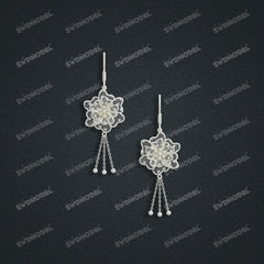 Jewelry set Filigree Earrings White Wax Casting Resin 3D Printing Service CS62T-006ch-E