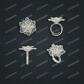 Jewelry set Filigree Ring White Wax Casting Resin 3D Printing Service CS62T-006ch-R