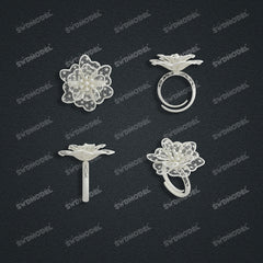 Jewelry set Filigree Ring White Wax Casting Resin 3D Printing Service CS62T-006ch-R