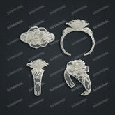 Jewelry set Filigree Bangle White Wax Casting Resin 3D Printing Service CS62T-007ch-G