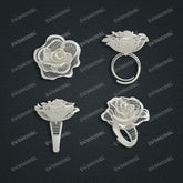 Jewelry set Filigree Ring White Wax Casting Resin 3D Printing Service CS62T-007ch-R