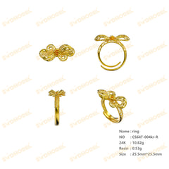 Jewelry set Filigree Ring White Wax Casting Resin 3D Printing Service CS62T-008ch-R