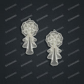 Jewelry set Filigree Earrings White Wax Casting Resin 3D Printing Service CS62T-010ch-E