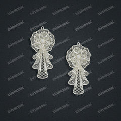 Jewelry set Filigree Earrings White Wax Casting Resin 3D Printing Service CS62T-010ch-E