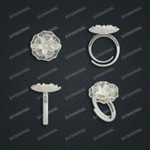 Jewelry set Filigree Ring White Wax Casting Resin 3D Printing Service CS62T-010ch-R1