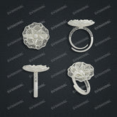 Jewelry set Filigree Ring White Wax Casting Resin 3D Printing Service CS62T-010ch-R