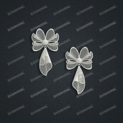 Jewelry set Filigree Earrings White Wax Casting Resin 3D Printing Service CS62T-012ch-E