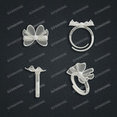 Jewelry set Filigree Ring White Wax Casting Resin 3D Printing Service CS62T-012ch-R