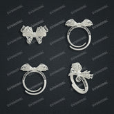 Jewelry set Filigree Ring White Wax Casting Resin 3D Printing Service CS62T-013ch-R1
