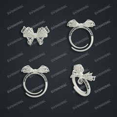 Jewelry set Filigree Ring White Wax Casting Resin 3D Printing Service CS62T-013ch-R1