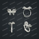 Jewelry set Filigree Ring White Wax Casting Resin 3D Printing Service CS62T-013ch-R