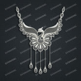 Jewelry set Filigree Necklace White Wax Casting Resin 3D Printing Service CS62T-017ch-N