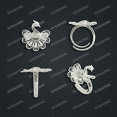 Jewelry set Filigree Ring White Wax Casting Resin 3D Printing Service CS62T-017ch-R