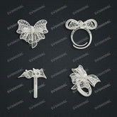 Jewelry set Filigree Ring White Wax Casting Resin 3D Printing Service CS63T-001ap-R