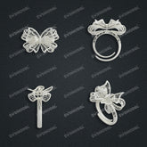 Jewelry set Filigree Ring White Wax Casting Resin 3D Printing Service CS63T-002ap-R1