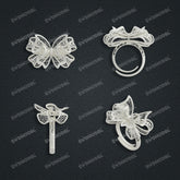 Jewelry set Filigree Ring White Wax Casting Resin 3D Printing Service CS63T-002ap-R