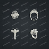 Jewelry set Filigree Ring White Wax Casting Resin 3D Printing Service CS63T-004ap-R1