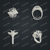 Jewelry set Filigree Ring White Wax Casting Resin 3D Printing Service CS63T-004ap-R
