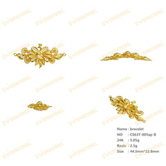 Jewelry set Filigree Bracelet White Wax Casting Resin 3D Printing Service CS63T-005ap-B
