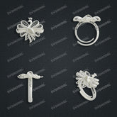 Jewelry set Filigree Ring White Wax Casting Resin 3D Printing Service CS63T-005ap-R