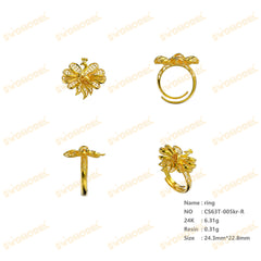 Jewelry set Filigree Ring White Wax Casting Resin 3D Printing Service CS63T-005ap-R