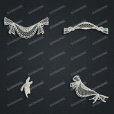 Jewelry set Filigree Bracelet White Wax Casting Resin 3D Printing Service CS63T-006ap-B