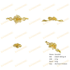 Jewelry set Filigree Bracelet White Wax Casting Resin 3D Printing Service CS63T-007ap-B