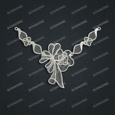 Jewelry set Filigree Necklace White Wax Casting Resin 3D Printing Service CS63T-007ap-N