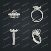 Jewelry set Filigree Ring White Wax Casting Resin 3D Printing Service CS63T-023ap-R