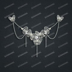 Jewelry set Filigree Necklace White Wax Casting Resin 3D Printing Service CS63T-024ap-N1