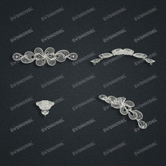 Jewelry set Filigree Bracelet White Wax Casting Resin 3D Printing Service CS63T-027ap-B