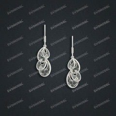Jewelry set Filigree Earrings White Wax Casting Resin 3D Printing Service CS63T-027ap-E