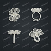 Jewelry set Filigree Ring White Wax Casting Resin 3D Printing Service CS63T-027ap-R1