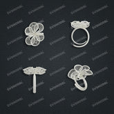 Jewelry set Filigree Ring White Wax Casting Resin 3D Printing Service CS63T-027ap-R