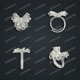 Jewelry set Filigree Ring White Wax Casting Resin 3D Printing Service CS63T-028ap-R