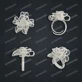 Jewelry set Filigree Ring White Wax Casting Resin 3D Printing Service CS63T-029ap-R