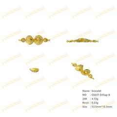 Jewelry set Filigree Bracelet White Wax Casting Resin 3D Printing Service CS63T-035ap-B