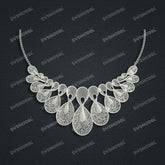 Jewelry set Filigree Necklace White Wax Casting Resin 3D Printing Service CS63T-035ap-N