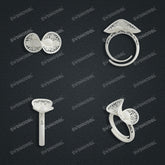 Jewelry set Filigree Ring White Wax Casting Resin 3D Printing Service CS63T-035ap-R