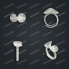 Jewelry set Filigree Ring White Wax Casting Resin 3D Printing Service CS63T-035ap-R